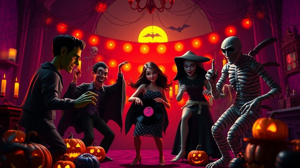Monster Mash Halloween Party in 3D Digital Art