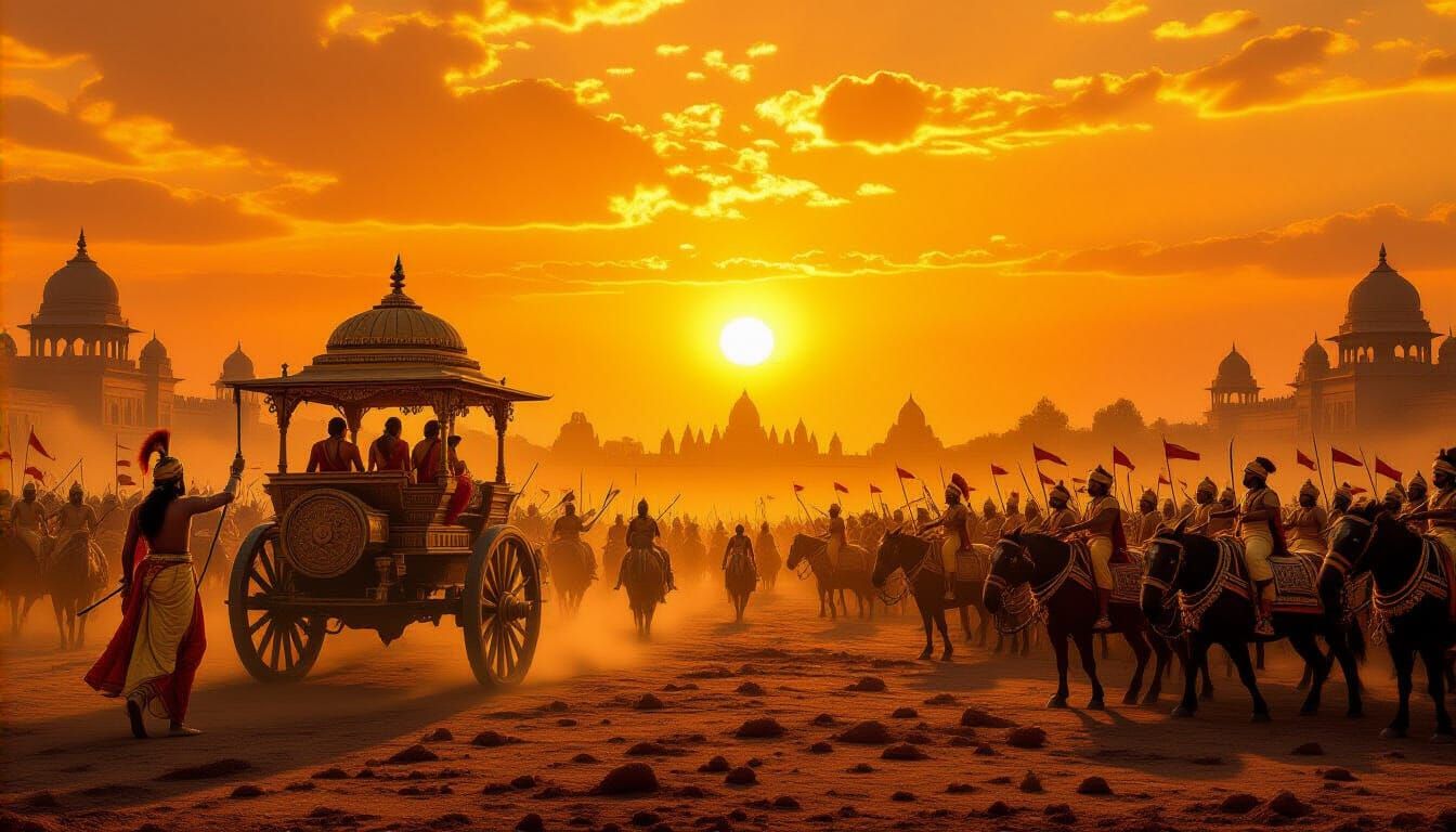 Mahabharat War Begins: Epic Battlefield Sunrise