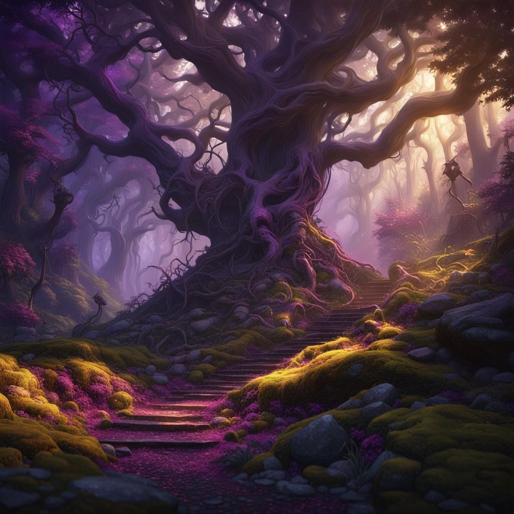 Enchanted Dark Woods Concept Art in 8K Resolution