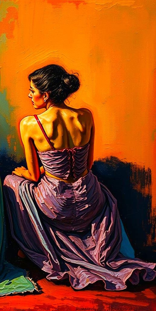 Impasto Female figure,