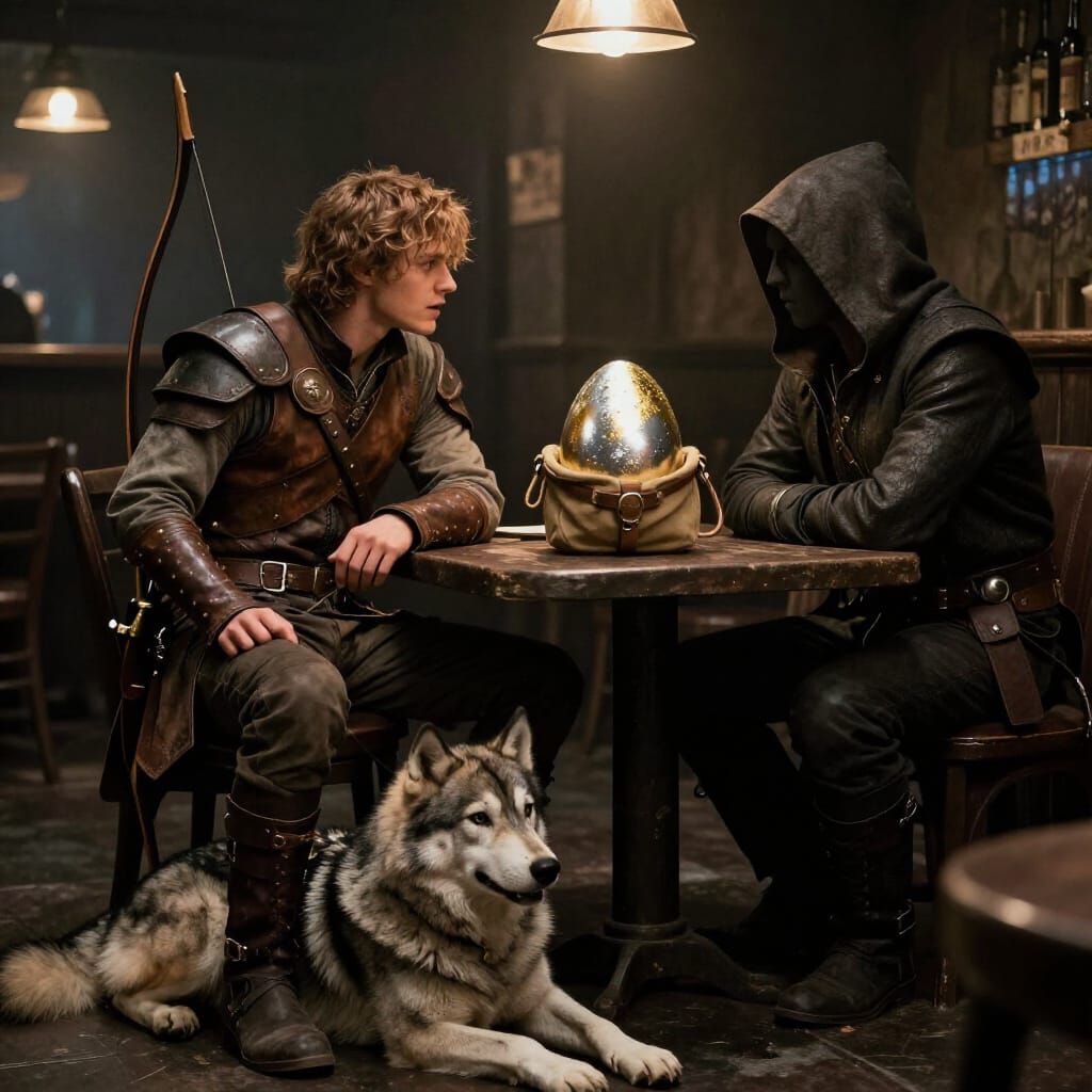 Rogue Meets Mysterious Figure in Gritty Pub Scene