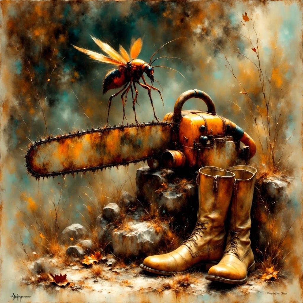 Aphid Contemplation on a Forgotten Chainsaw