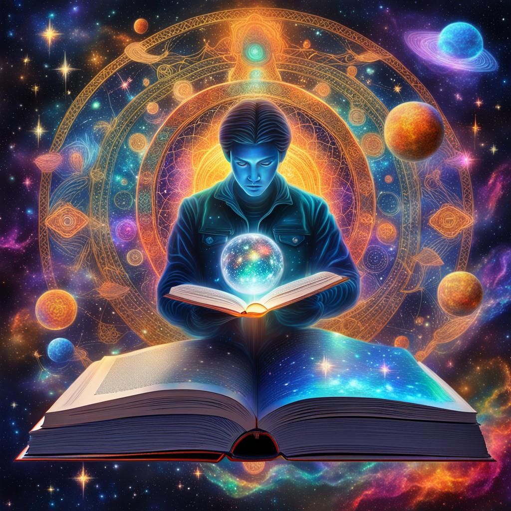 Cosmic Book Radiates Spiritual Power: Holographic Illustrati...