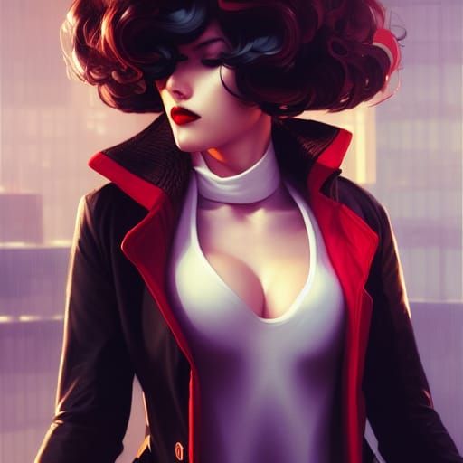 Intricate Portrait of a Spy in Art Nouveau Style