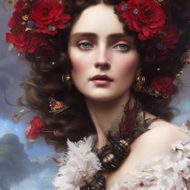 Fairy Queen Britomart in Red Dress and Armor