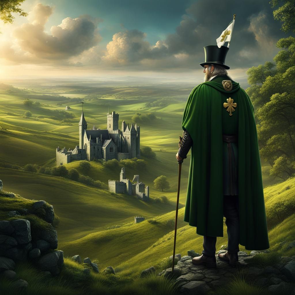 Detailed Matte Painting of an Irish Nerd