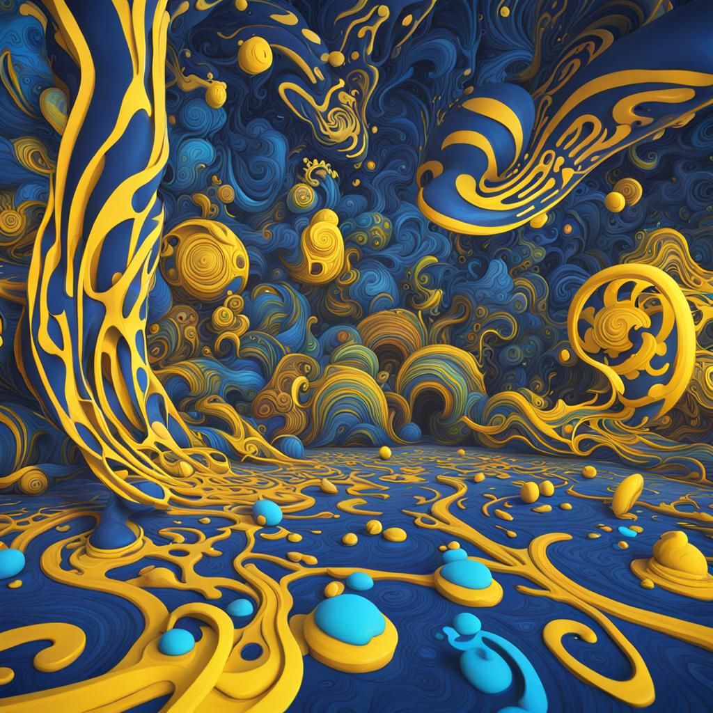 Vibrant Psychedelic Pattern in Bold Linework