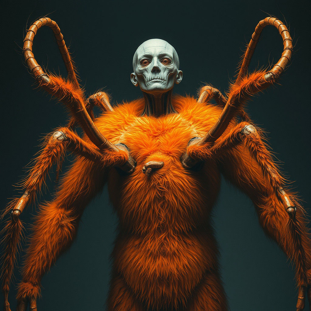 Surreal Biomechanical Spider-Legged Horror in Dark Style