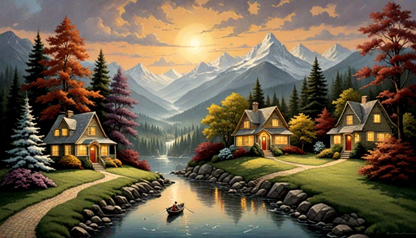 Impasto Mixed Media Landscape Art