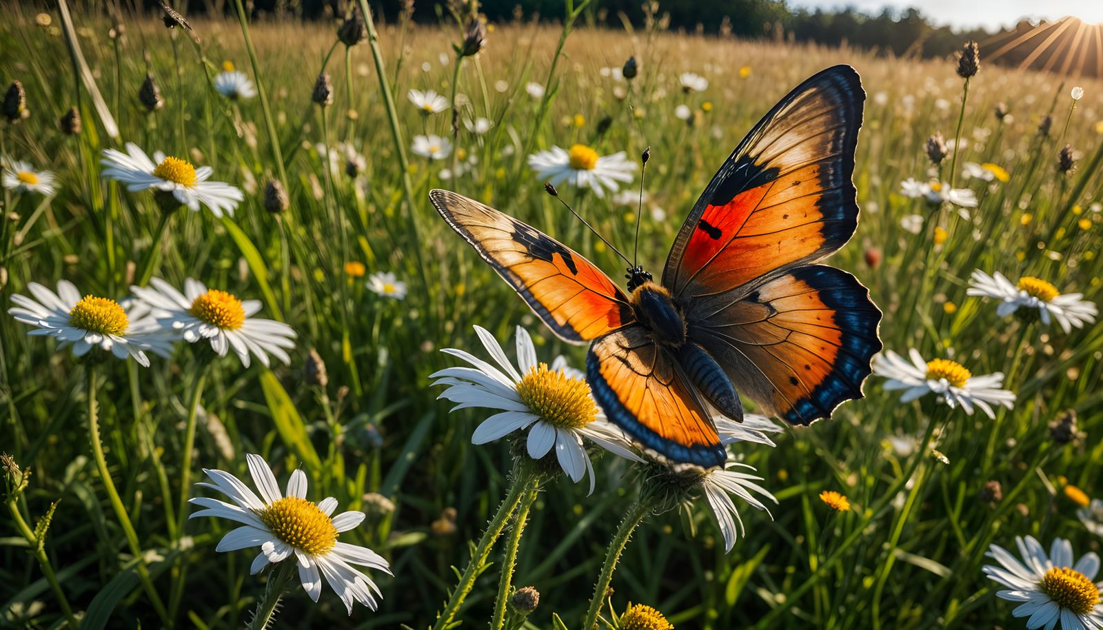 Vibrant Wildflower Meadow in Hyperrealistic HDR