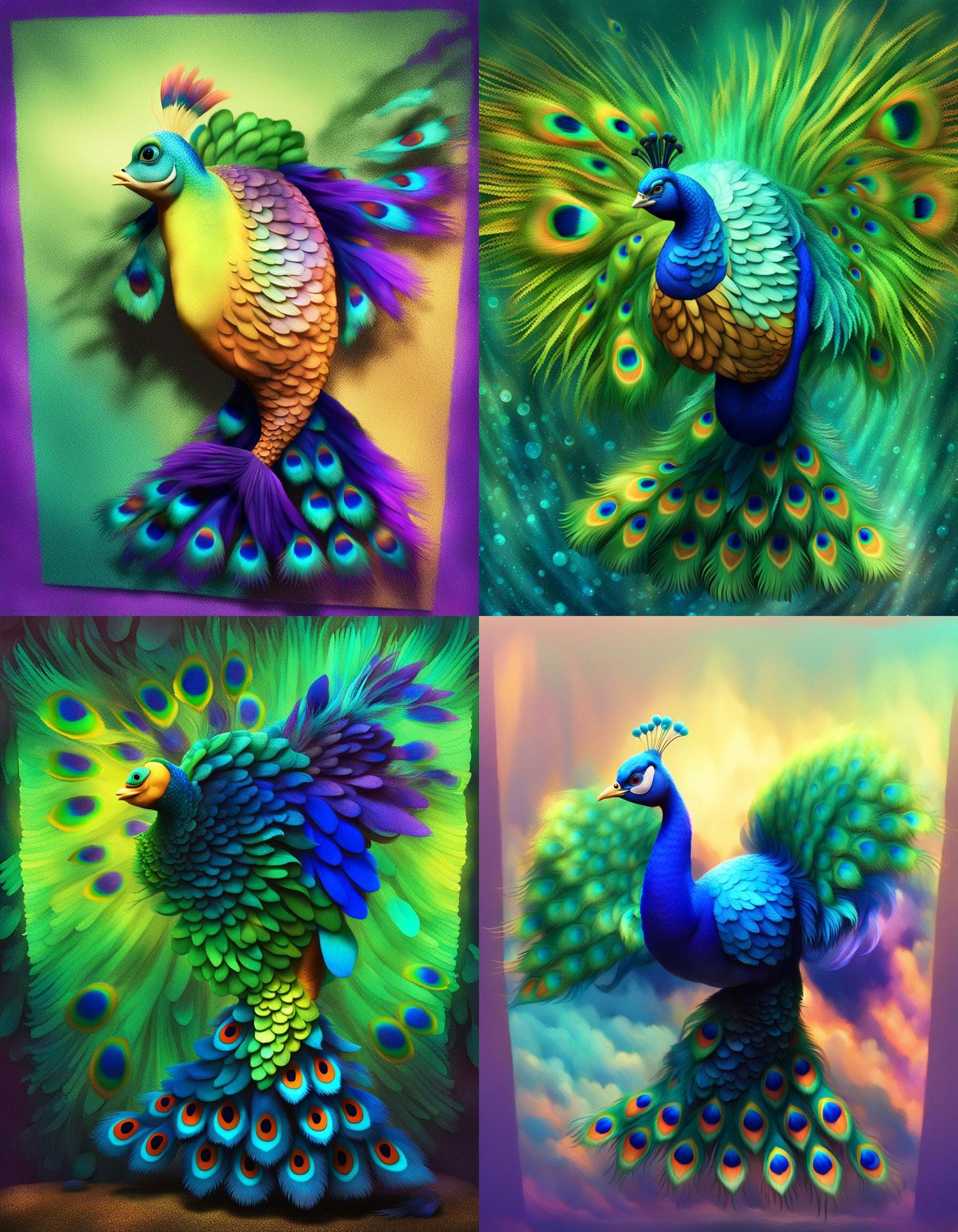 Peacock Fish: 3D Digital Art from Animated Film