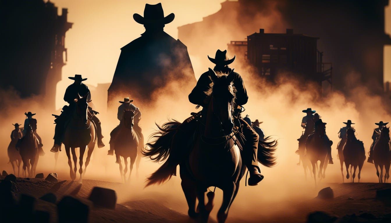 Cowboy Duel in Dusty Western Town
