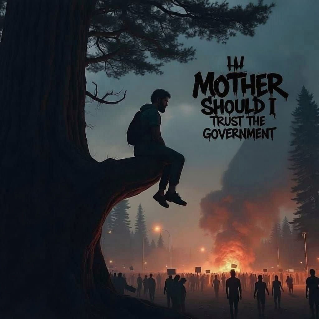 Man Overlooks Social Justice Riot From Redwood Tree