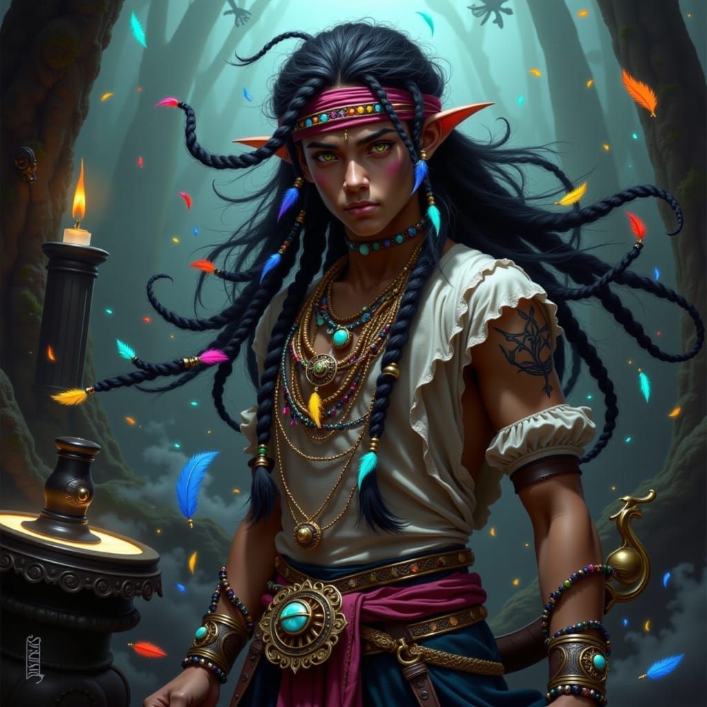 Young Pirate Cultivator with Mystical Tattoos