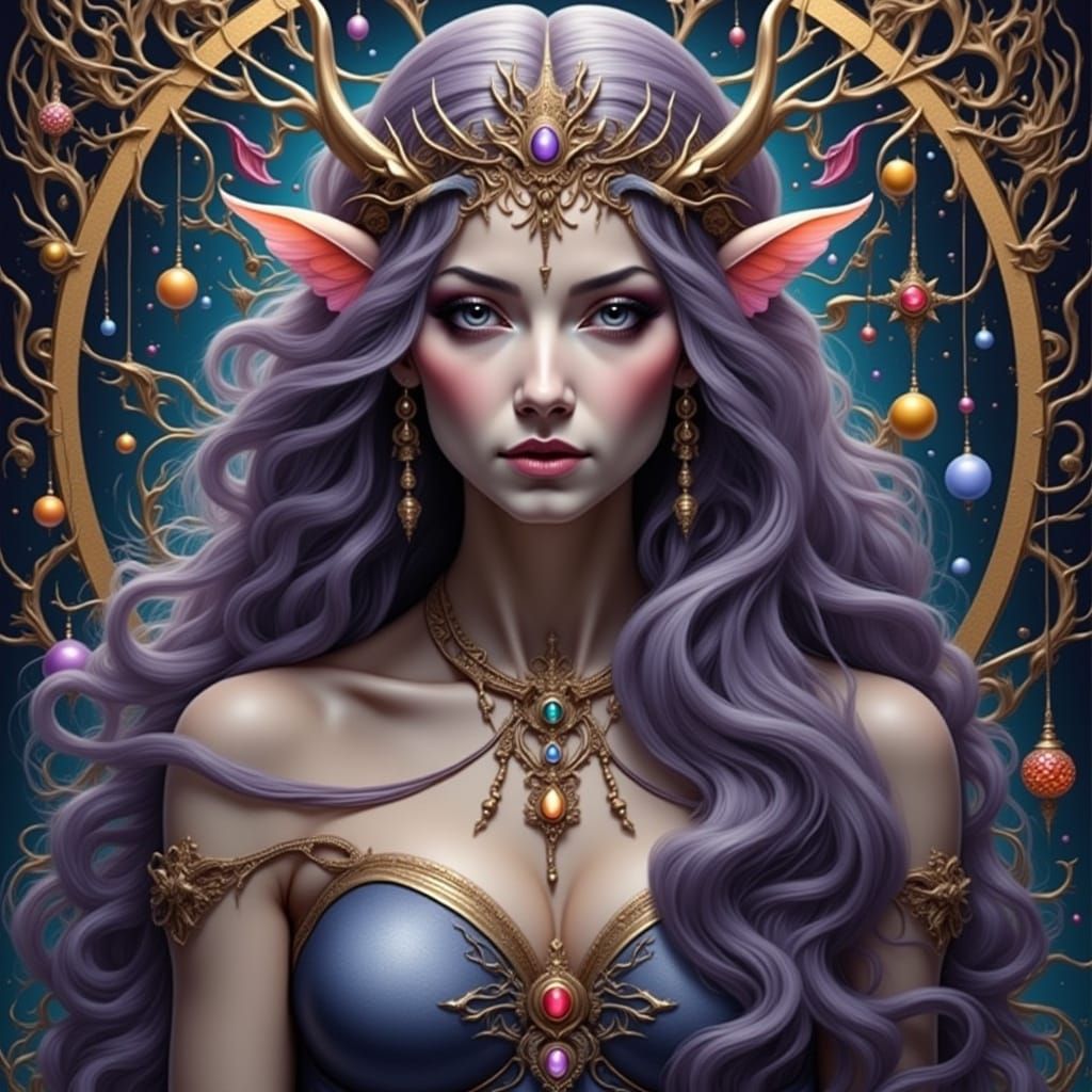 Ether Fae Queen in Graffiti Splash Art Style