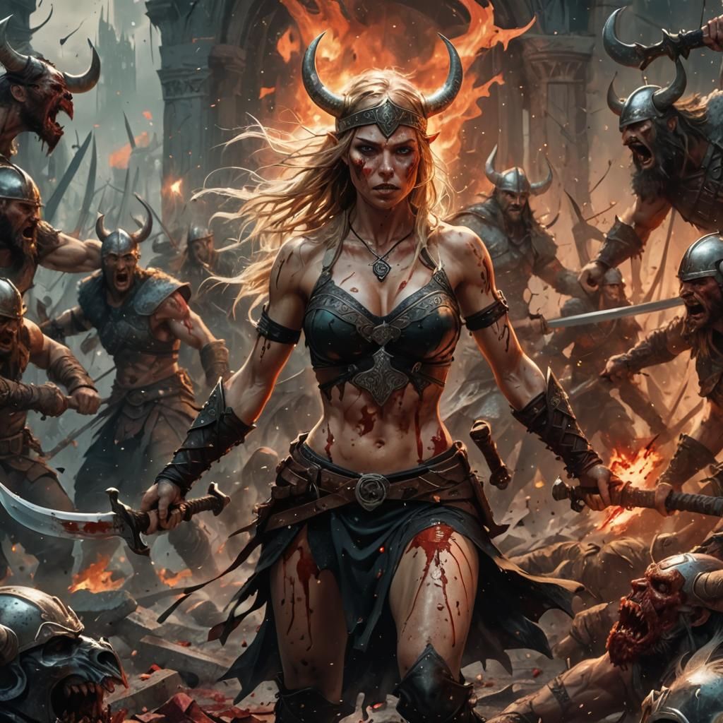 Viking Warrior Princess in Neo-Gothic Dark Fantasy