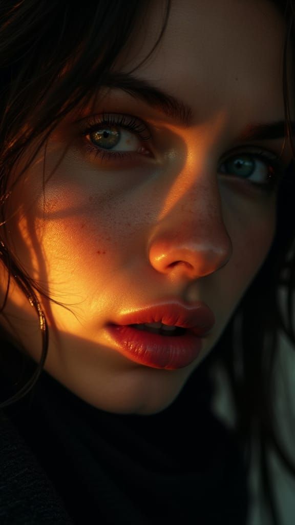 Striking Woman Portrait in Dramatic Lighting