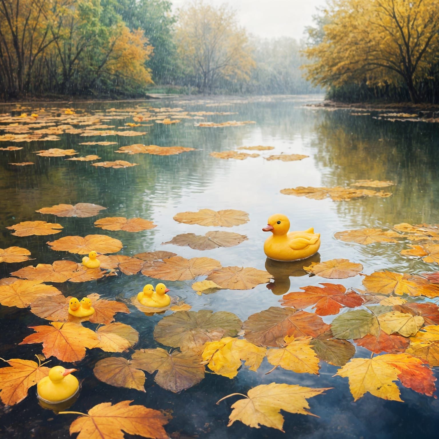 Rubber Duck in Autumnal Serenity