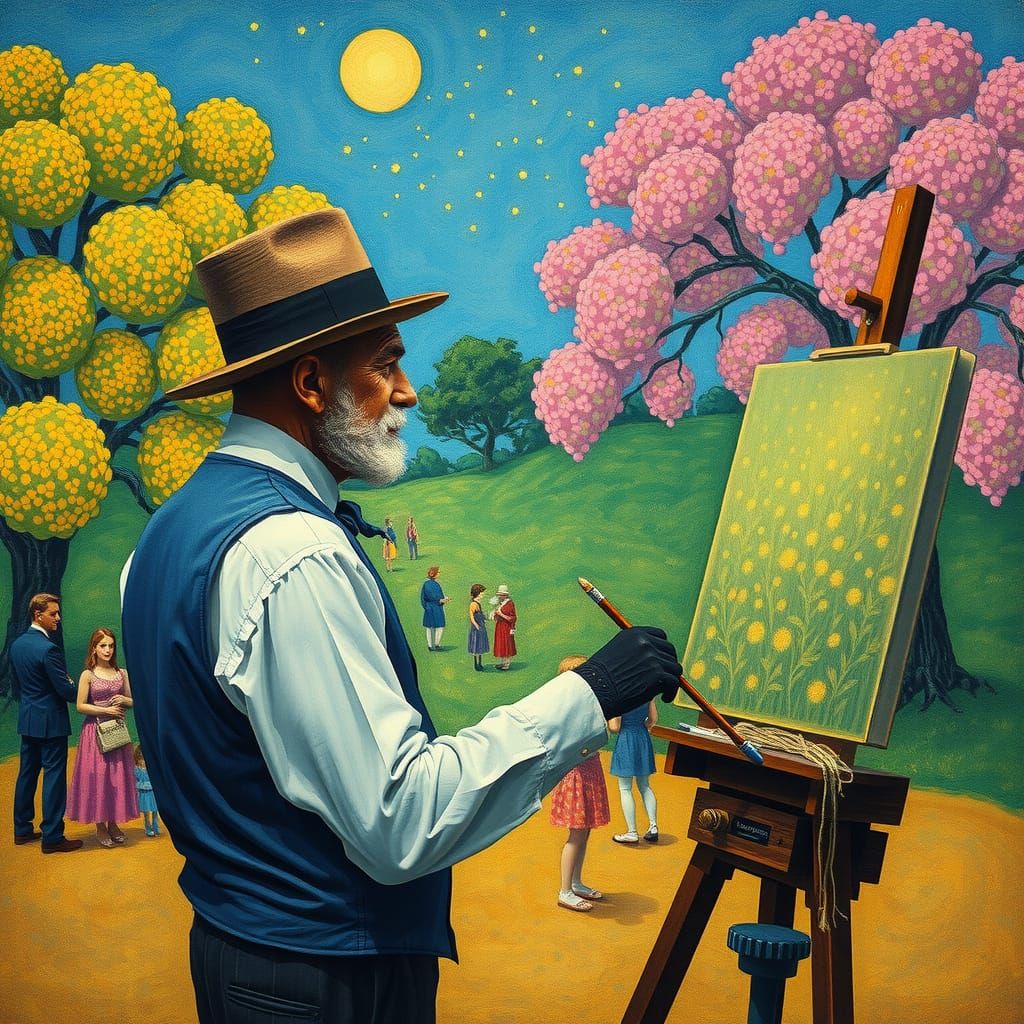 Seurat Painting La Grande Jatte in Pointillism Style