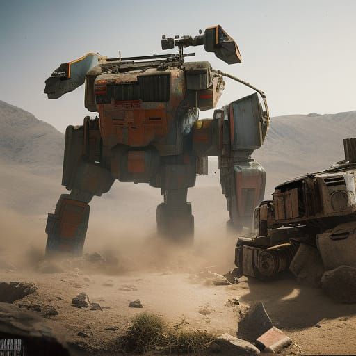 Giant Robots Clash in Urban Battleground