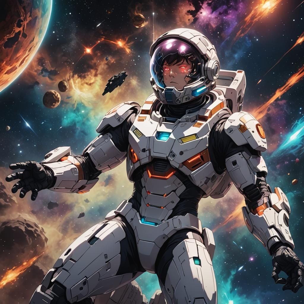 Invisibility-Powered Deep Space Hero: Anime Style