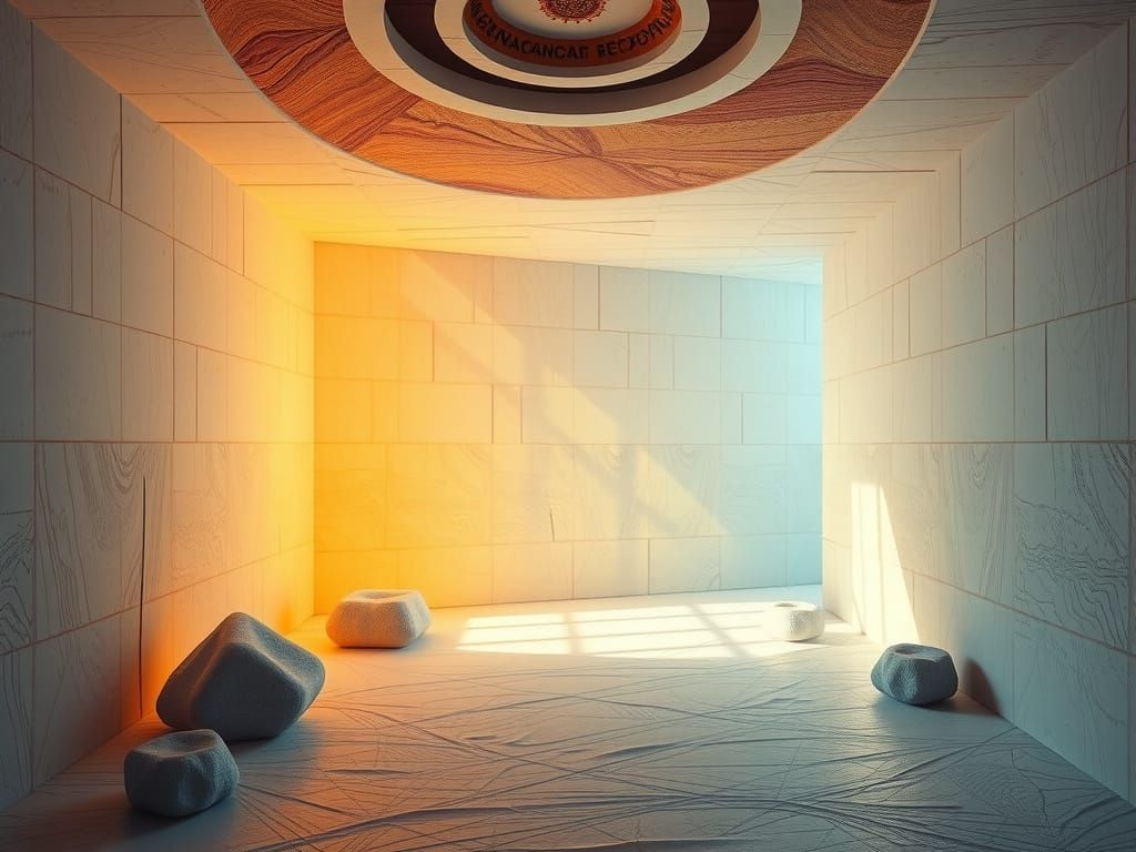 Abstract Translucent Stone Passage as Geometric Art