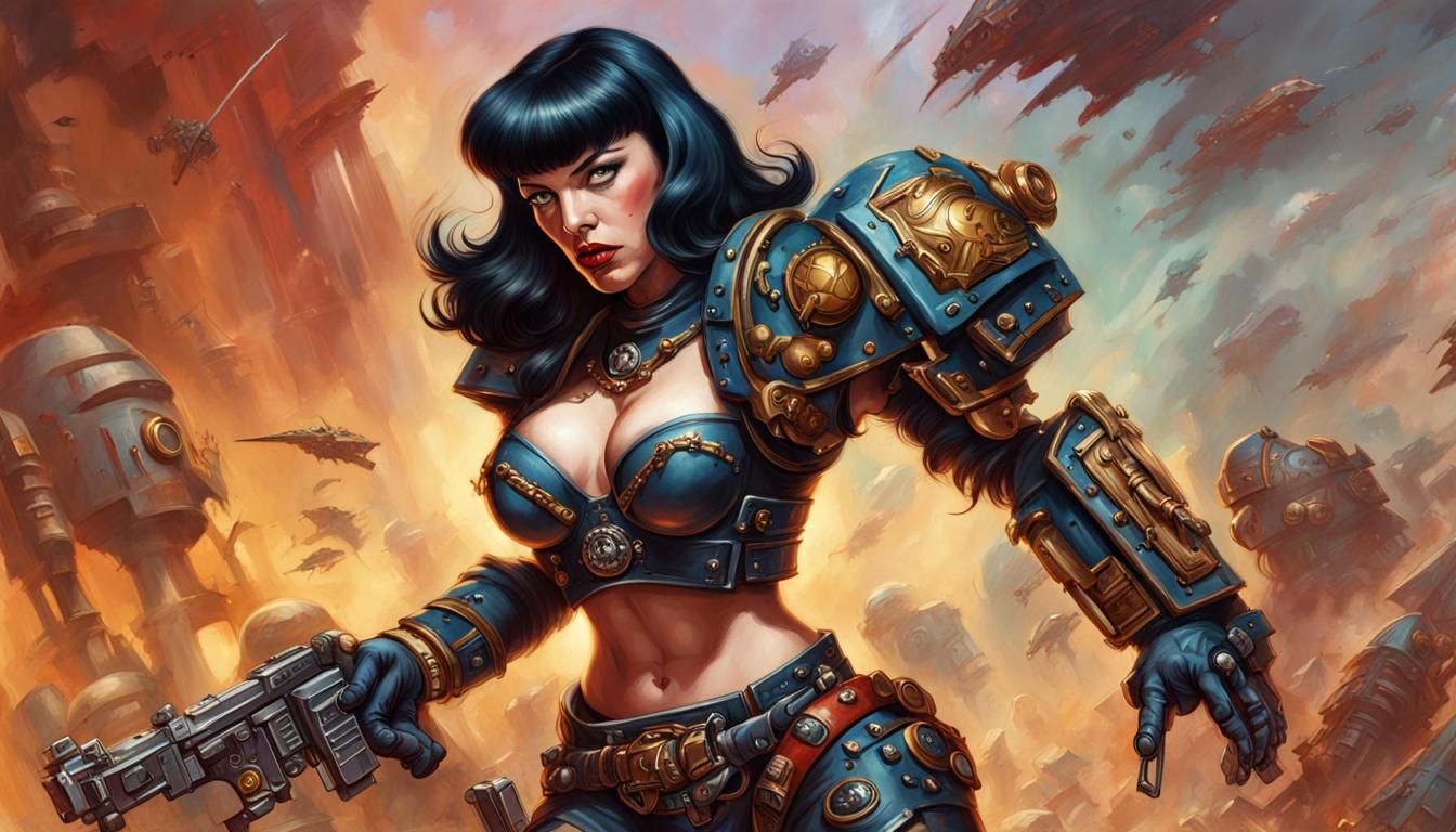 Betty Page: Warhammer 40k Battle Sister