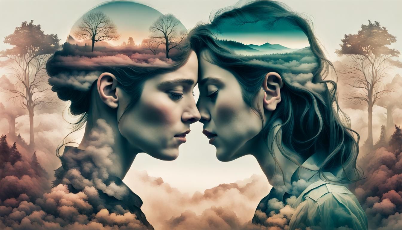 Surreal Double Exposure Photograph with Muted Colors