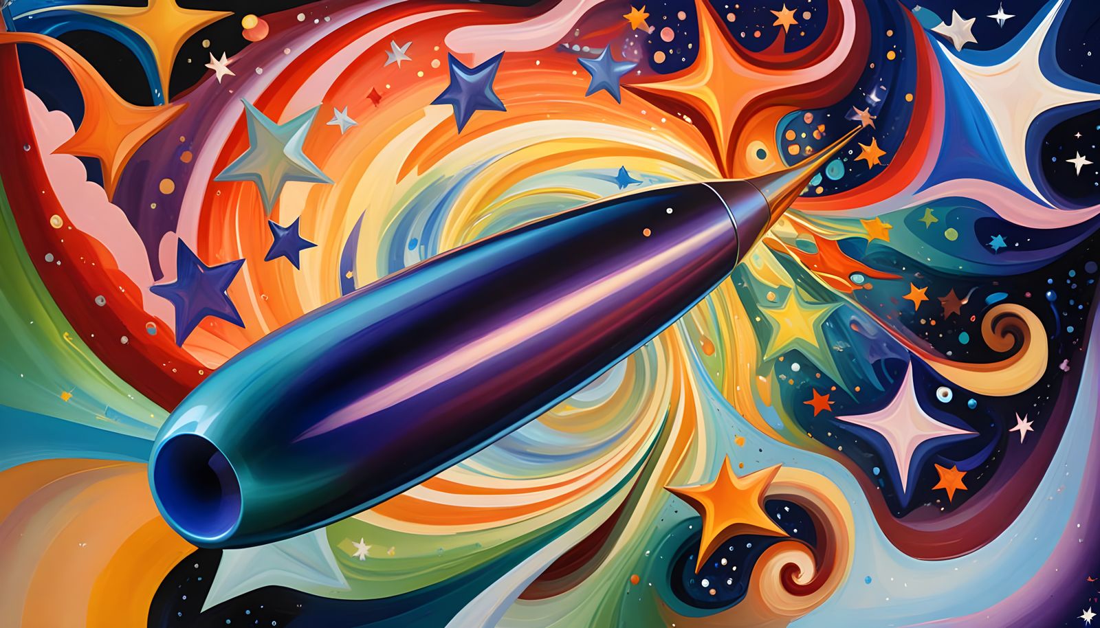 Surreal Hyper Velocity Vessel Blazes through Cosmic Vortex