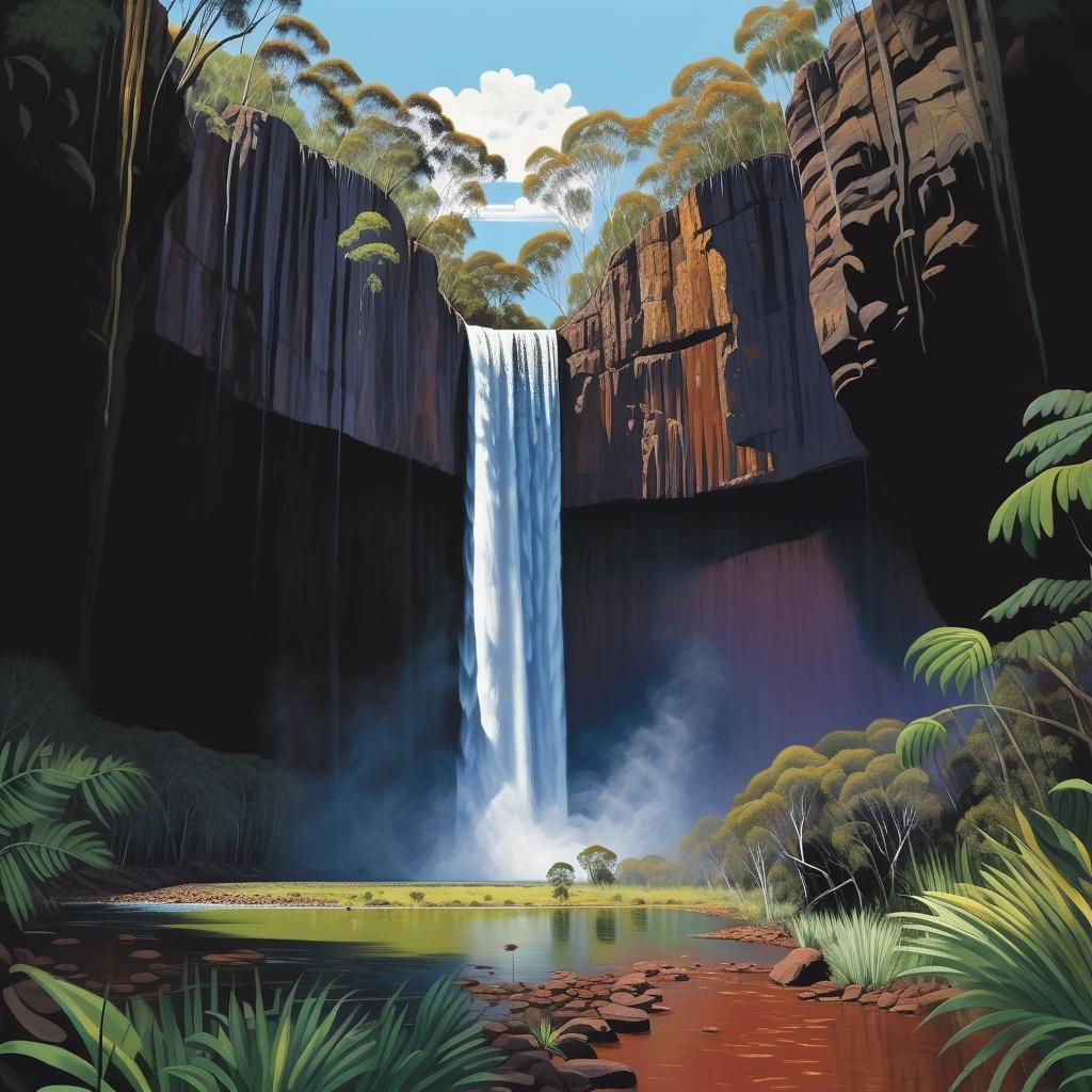 Millaa Millaa Falls in the Style of Landscape Art