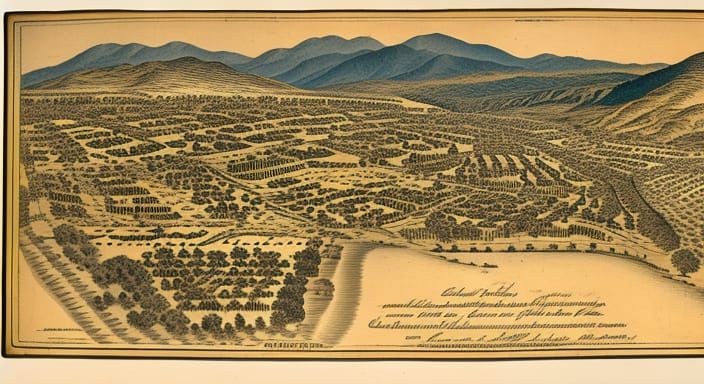 Antique Hand Drawn Map of Rancho Valle de San Felipe