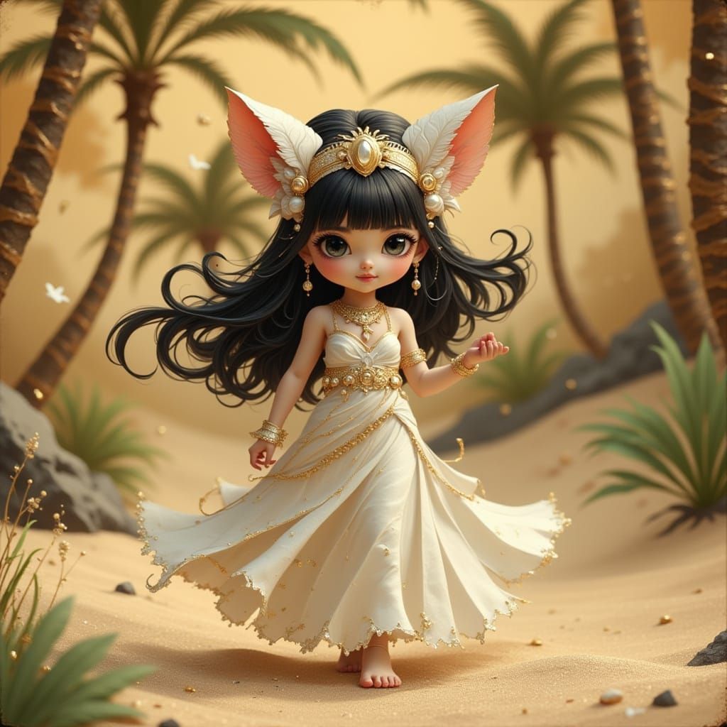 Vintage-Inspired Art Nouveau Goddess of the Desert