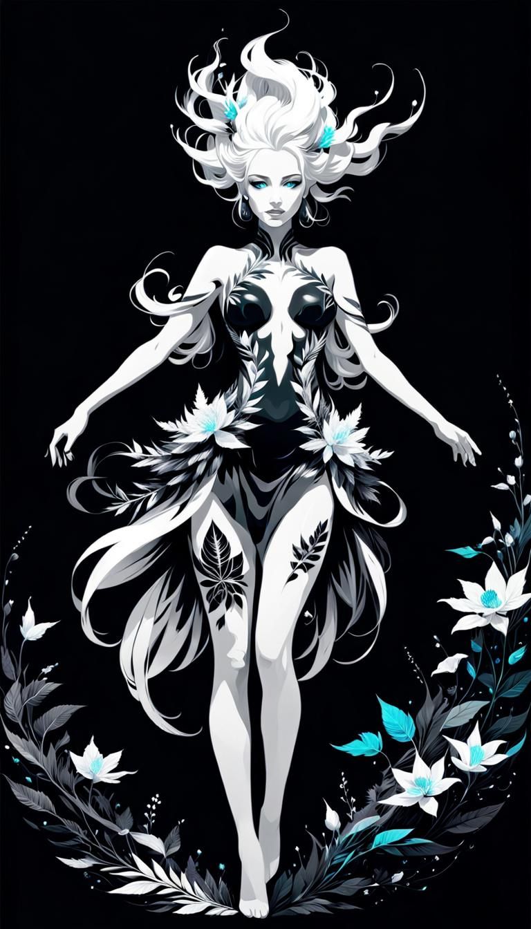 Monochromatic Glitched Personification of Nature