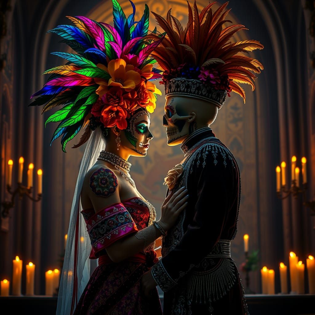 Sugar Skull Wedding in Mystical Castle