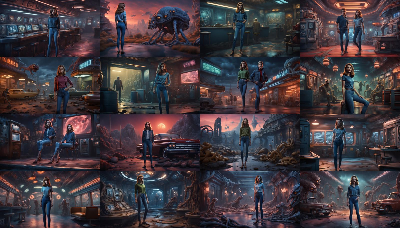 Twilight Zone Alien Encounter: Detailed Matte Painting