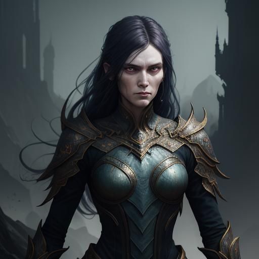 A pale cruel woman in armor.