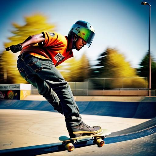 Park Ranger Skateboarding: Vibrant Digital Art