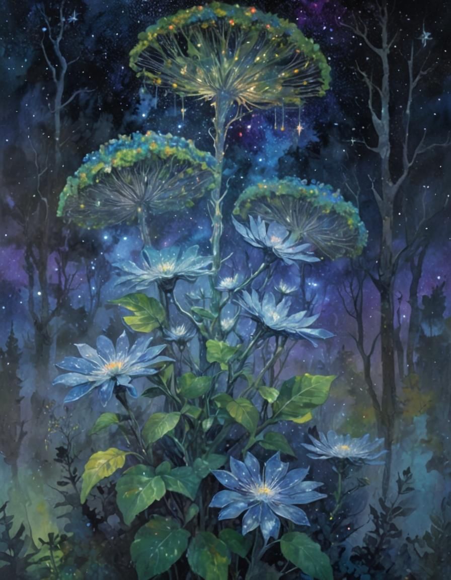 Azure Moonflower, magic healing herb