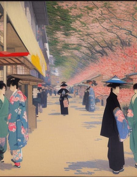 "Impressionistic Taisho era". 16k resolution, art by Claude ...