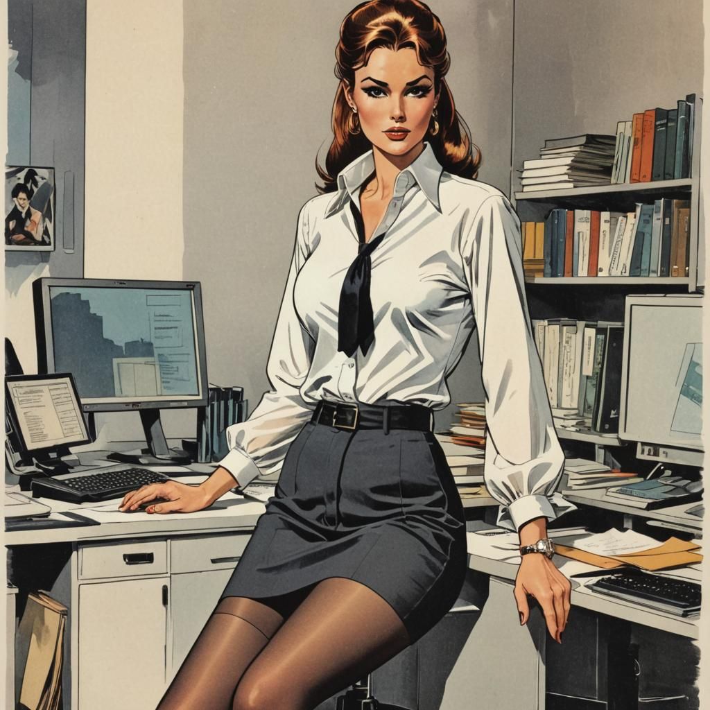 1970s French Woman in Comic Book Art