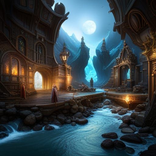 Fantastical Conscious Creator in Detailed Matte Painting