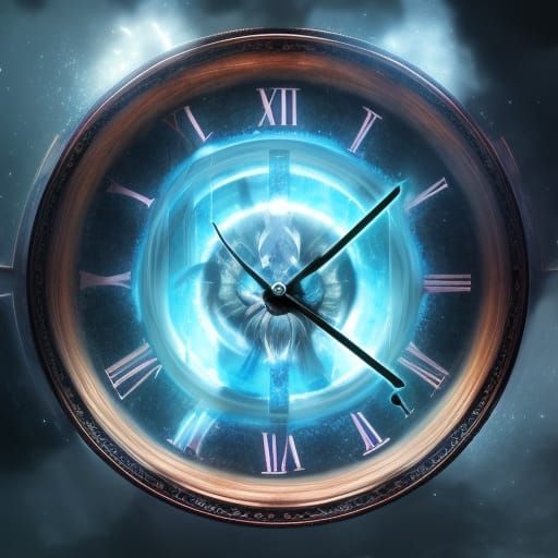 Magic Spell Clock of Death in Dark Fantasy Art