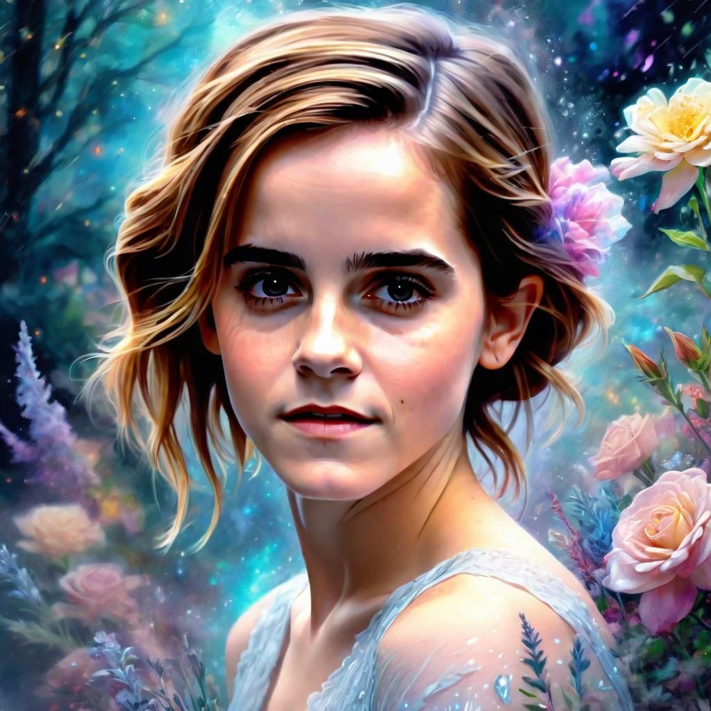 Emma Watson Portrait in Ethereal Fantasy Style