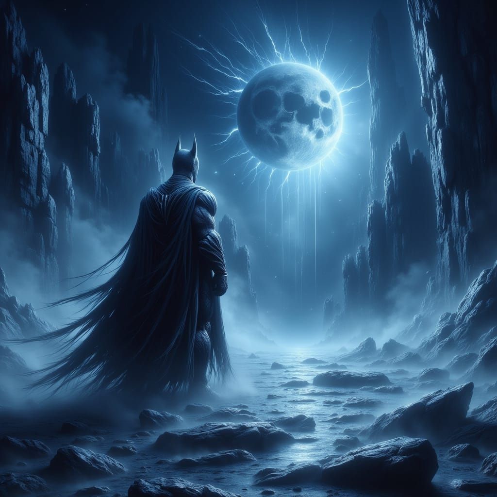 Dark Knight Contemplates Eternity on a Frozen Exoplanet