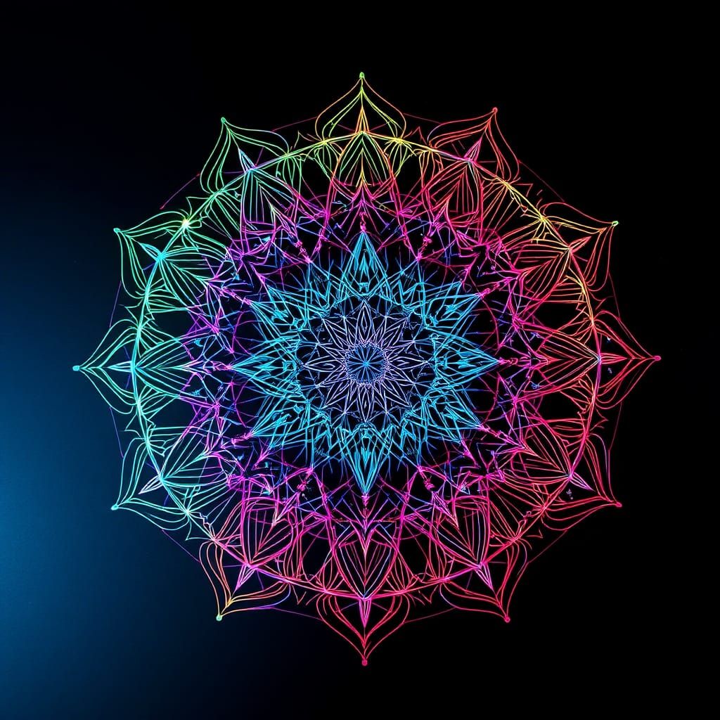 String art mandalas showcasing vibrant geometric patterns, S...