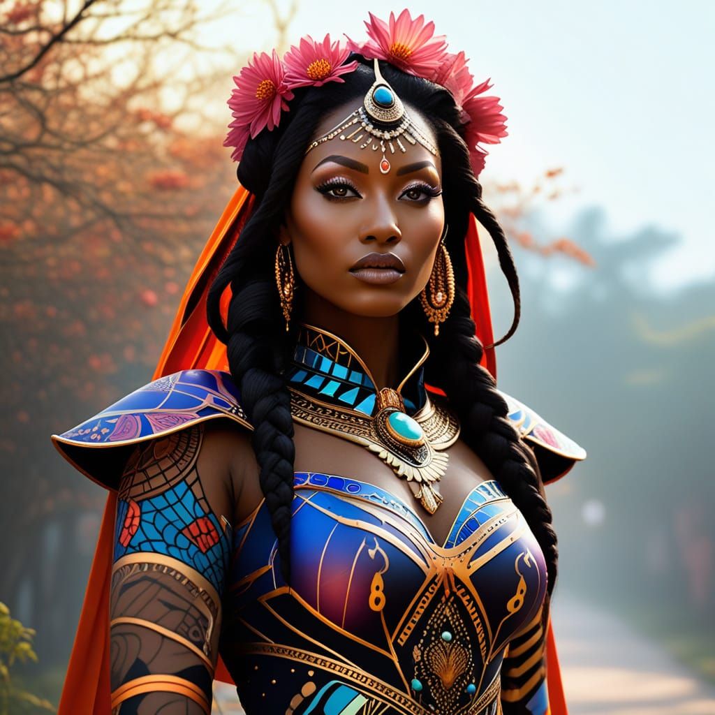 Golden spirit dances within the universe’s embrace