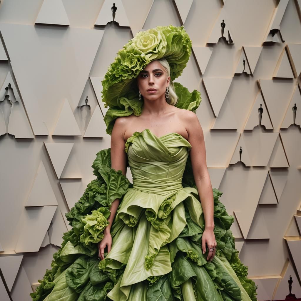 Lady Gaga's Lettuce Dress: A Cinematic Oscars Moment