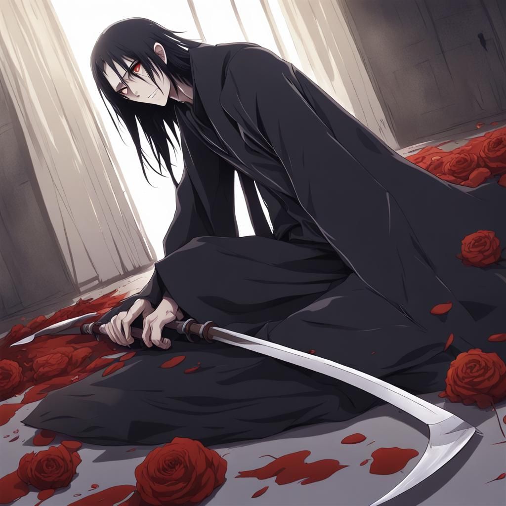 Death Sucking Soul in Anime Style