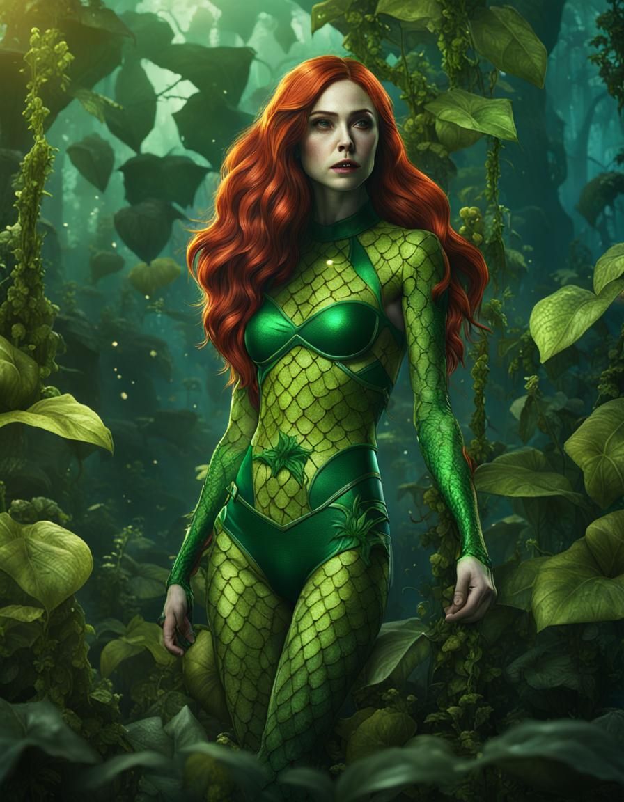 Karen Gillan as Poison Ivy: Detailed Matte Painting