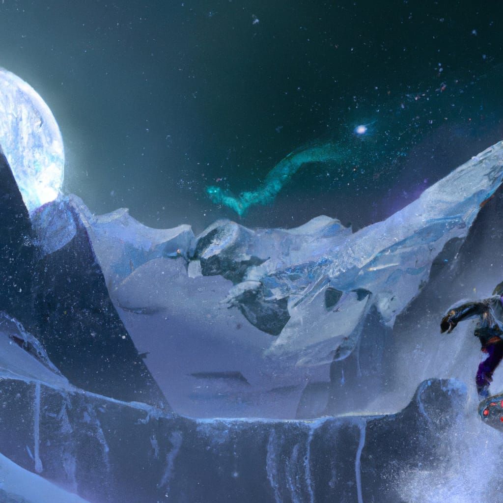 Boy Skating in a Golden-Lit Himalayan Scene